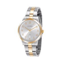 Relogio Mondaine Feminino dourado prata bicolor 99605LPMVBA2